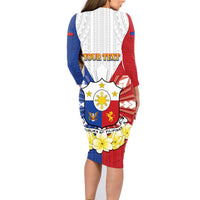 Personalised Philippines Independence Day Family Matching Long Sleeve Bodycon Dress and Hawaiian Shirt Maligayang Araw ng Kalayaan Filipino Carabao LT05 - Polynesian Pride