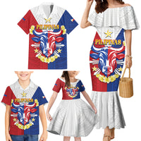 Personalised Philippines Independence Day Family Matching Mermaid Dress and Hawaiian Shirt Maligayang Araw ng Kalayaan Filipino Carabao LT05 - Polynesian Pride