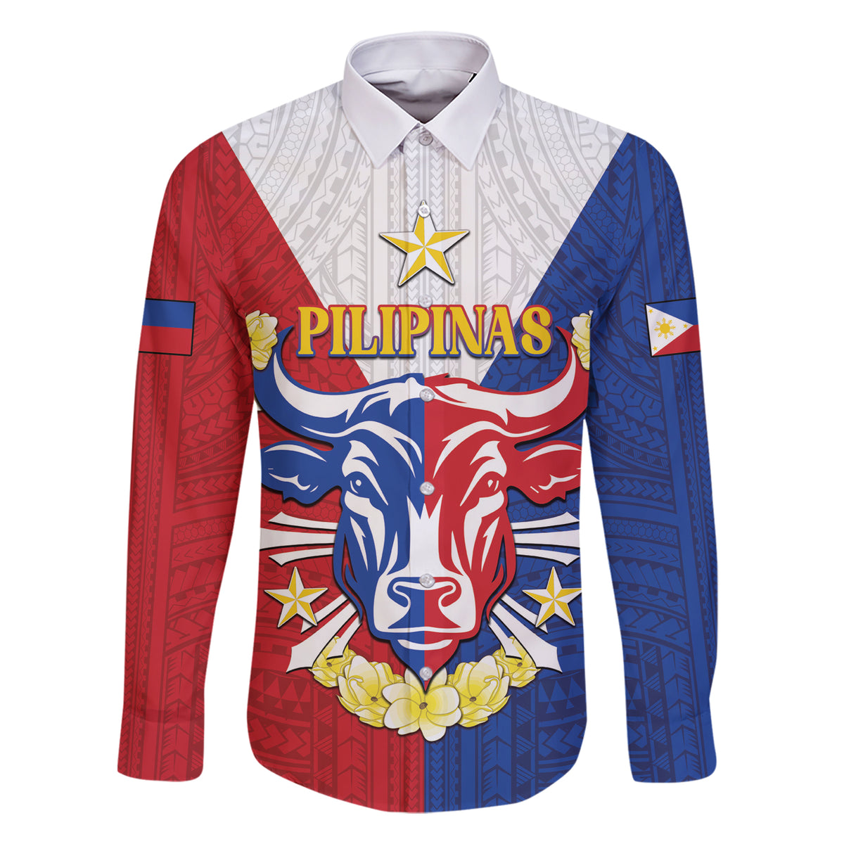 Personalised Philippines Independence Day Family Matching Short Sleeve Bodycon Dress and Hawaiian Shirt Maligayang Araw ng Kalayaan Filipino Carabao LT05 Dad's Shirt - Long Sleeve Red - Polynesian Pride