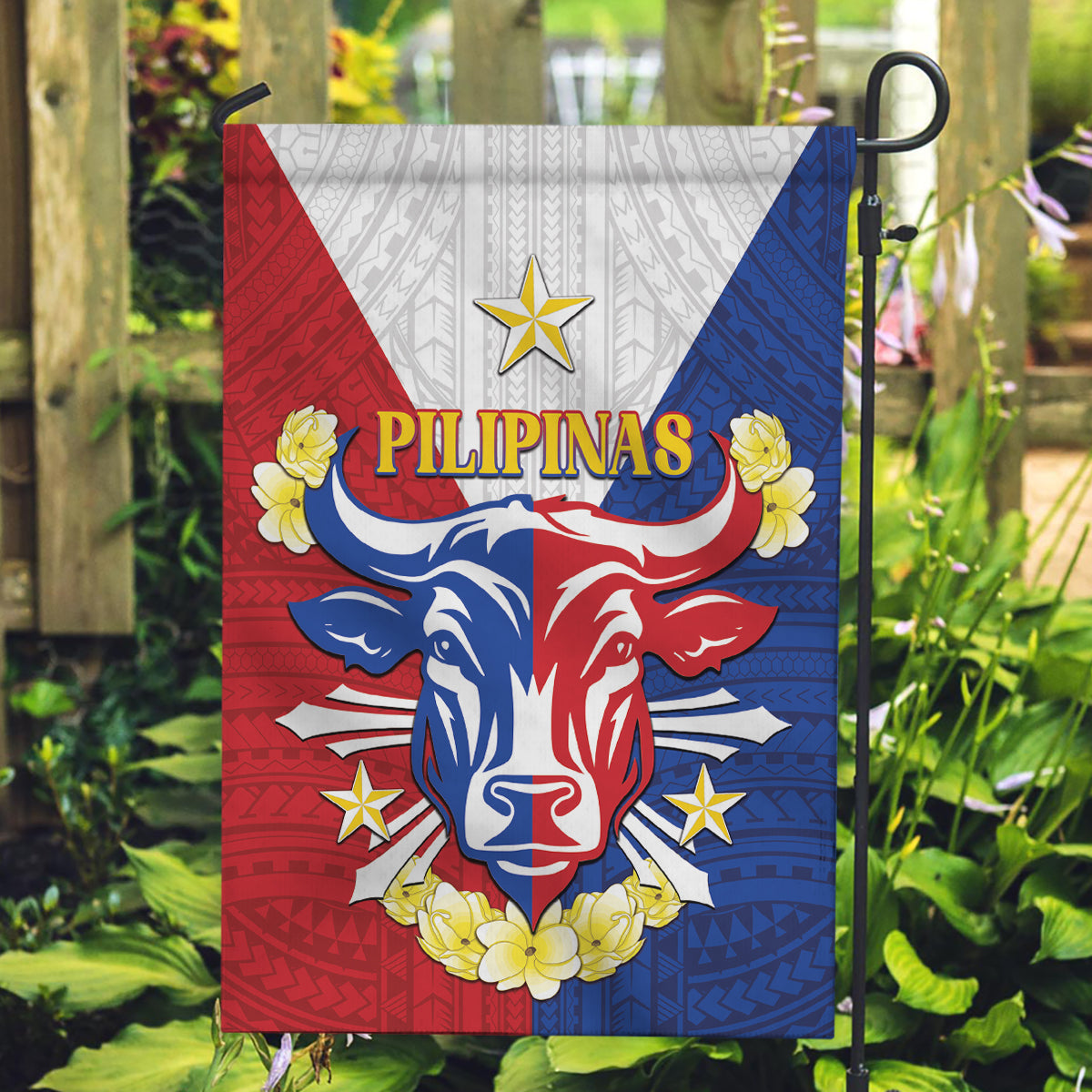 Philippines Independence Day Garden Flag Maligayang Araw ng Kalayaan Filipino Carabao LT05 Garden Flag Red - Polynesian Pride