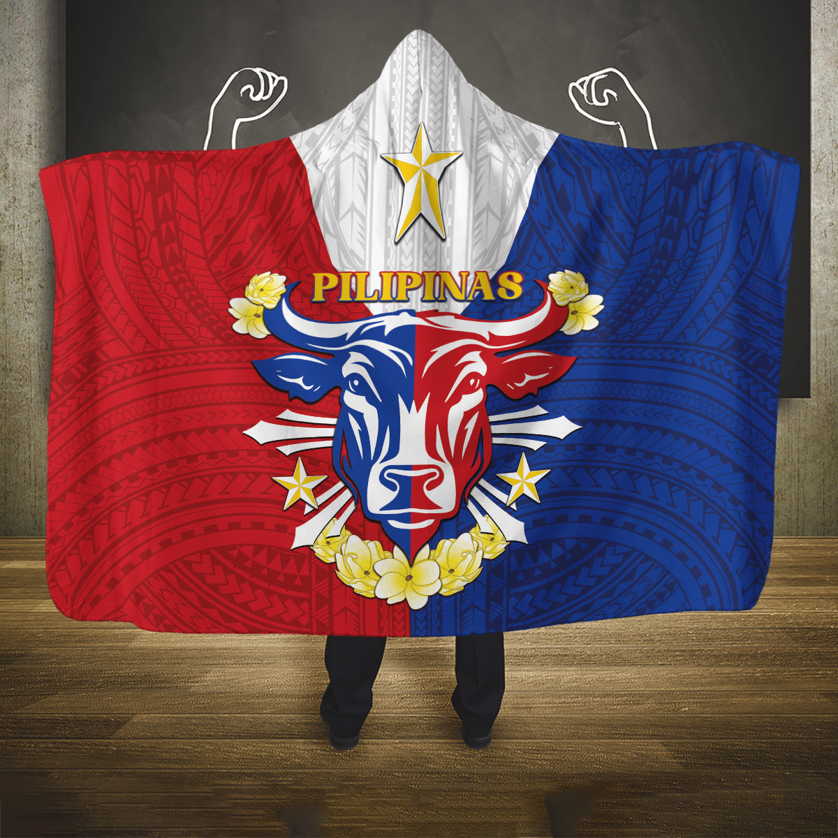 Philippines Independence Day Hooded Blanket Maligayang Araw ng Kalayaan Filipino Carabao LT05 One Size Red - Polynesian Pride