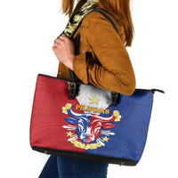 Philippines Independence Day Leather Tote Bag Maligayang Araw ng Kalayaan Filipino Carabao LT05 Red - Polynesian Pride
