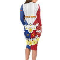 Personalised Philippines Independence Day Long Sleeve Bodycon Dress Maligayang Araw ng Kalayaan Filipino Carabao LT05 - Polynesian Pride
