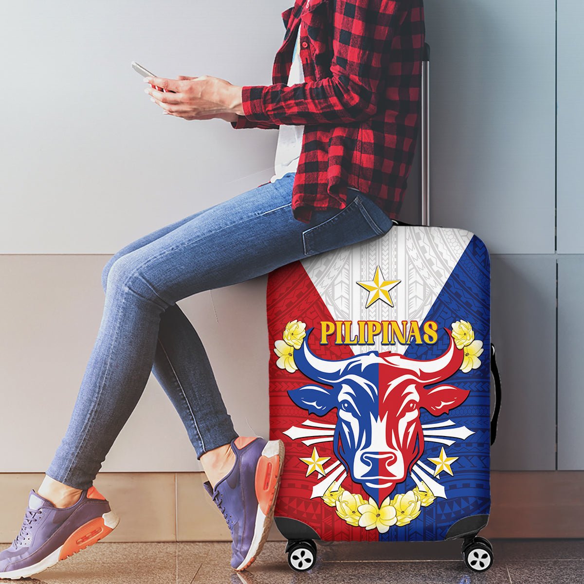 Philippines Independence Day Luggage Cover Maligayang Araw ng Kalayaan Filipino Carabao LT05 - Polynesian Pride