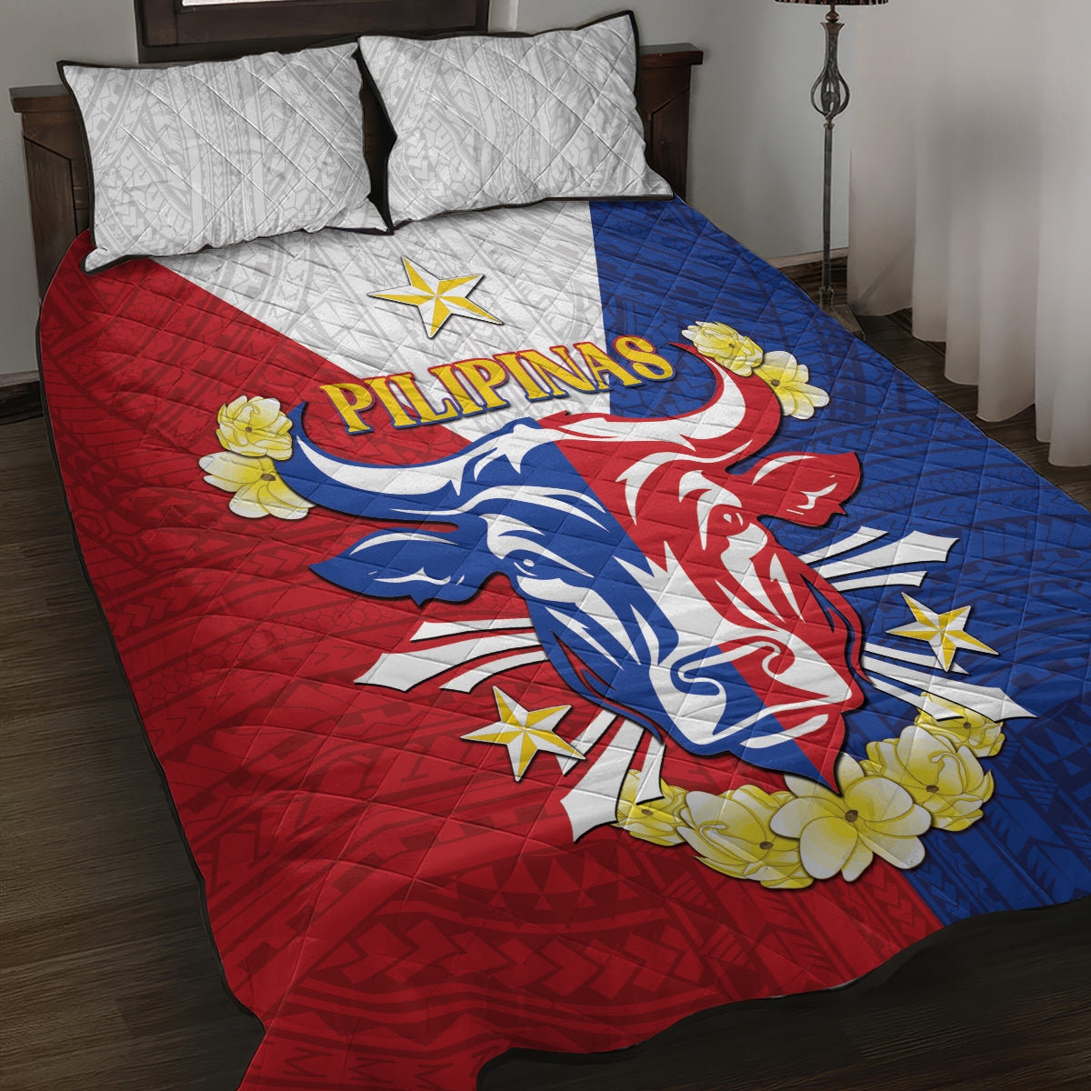 Philippines Independence Day Quilt Bed Set Maligayang Araw ng Kalayaan Filipino Carabao LT05 Red - Polynesian Pride