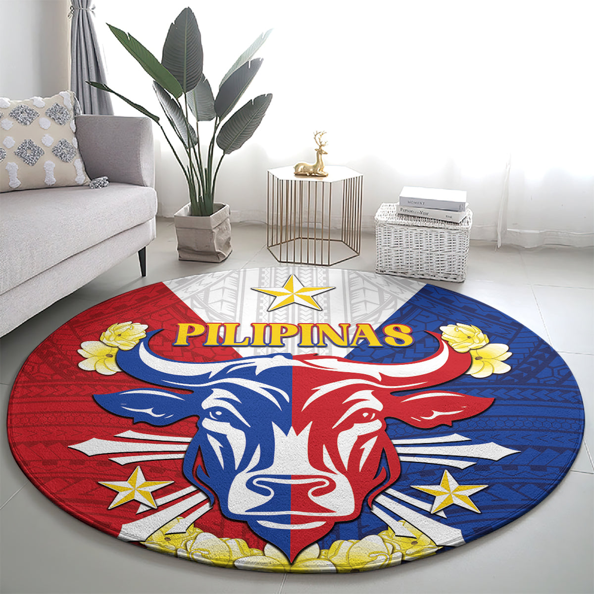 Philippines Independence Day Round Carpet Maligayang Araw ng Kalayaan Filipino Carabao LT05 - Polynesian Pride