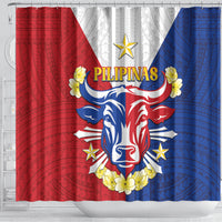 Philippines Independence Day Shower Curtain Maligayang Araw ng Kalayaan Filipino Carabao LT05 - Polynesian Pride