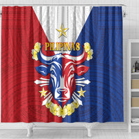 Philippines Independence Day Shower Curtain Maligayang Araw ng Kalayaan Filipino Carabao LT05 - Polynesian Pride
