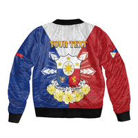 Personalised Philippines Independence Day Sleeve Zip Bomber Jacket Maligayang Araw ng Kalayaan Filipino Carabao LT05 - Polynesian Pride
