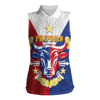 Personalised Philippines Independence Day Women Sleeveless Polo Shirt Maligayang Araw ng Kalayaan Filipino Carabao LT05 Female Red - Polynesian Pride