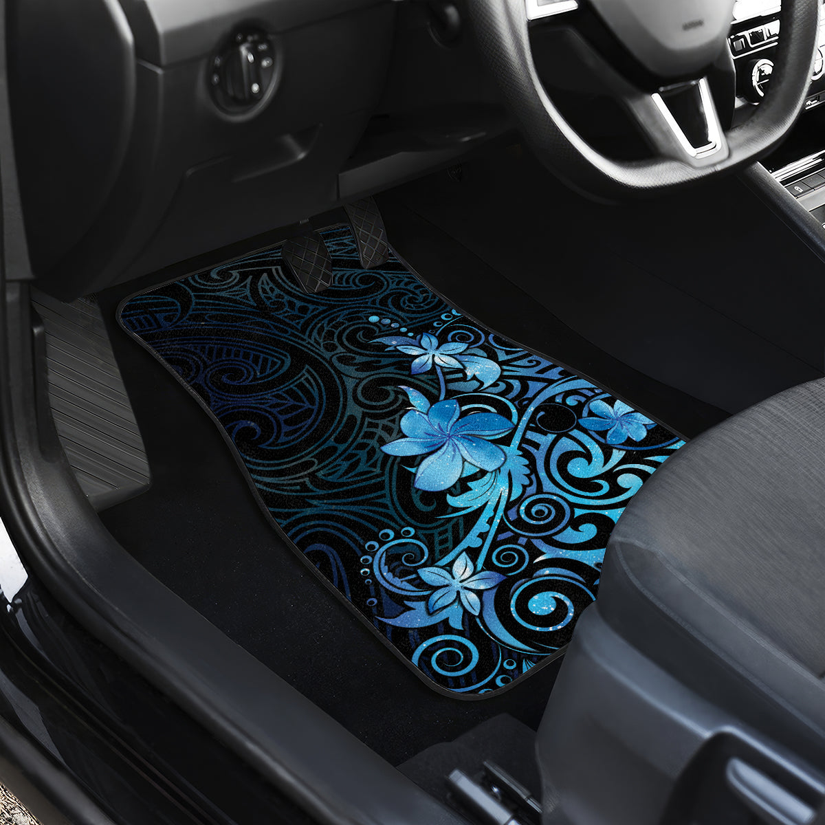 Matariki New Zealand Car Mats Maori Pattern Blue Galaxy