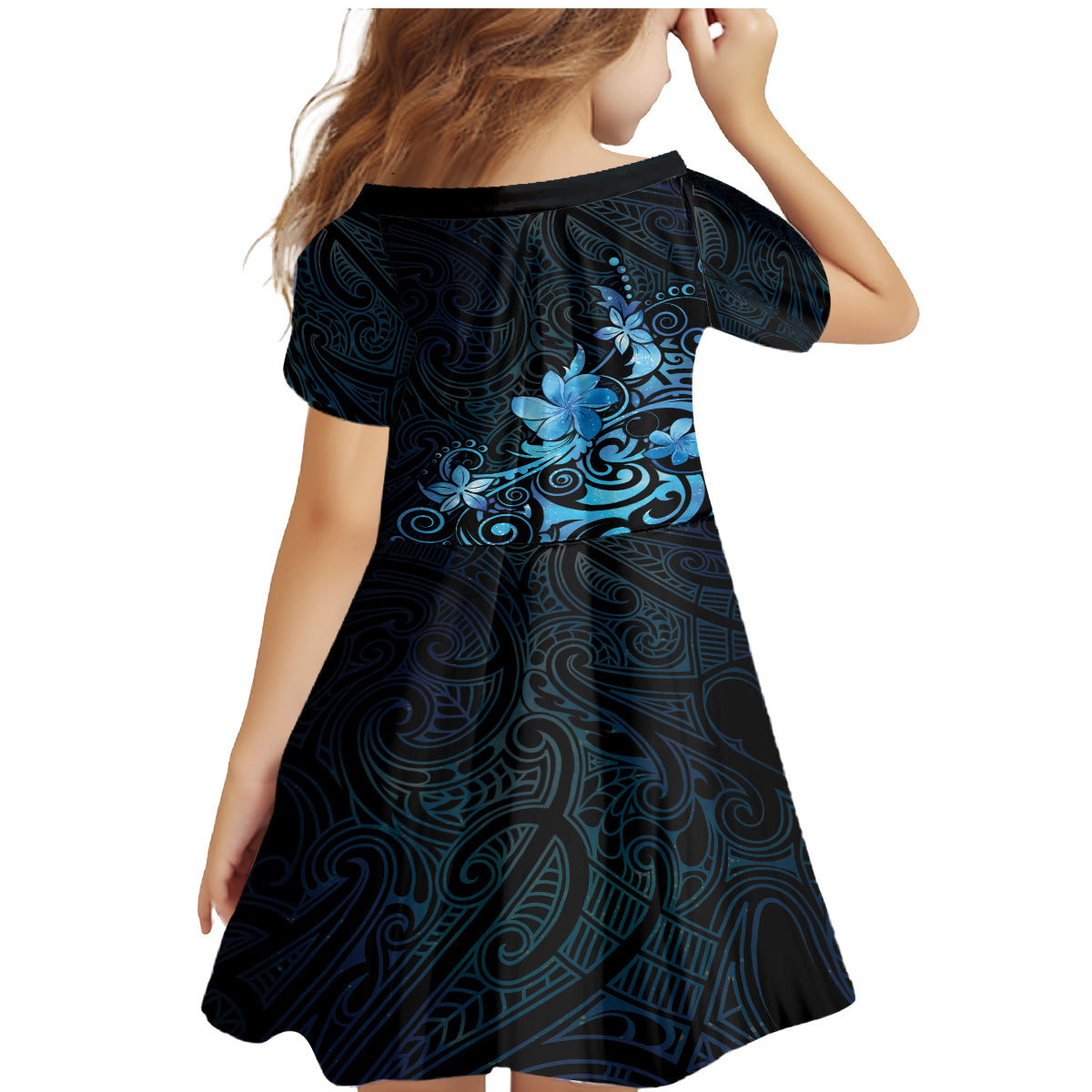 Matariki New Zealand Family Matching Mermaid Dress and Hawaiian Shirt Maori Pattern Blue Galaxy LT05 - Polynesian Pride