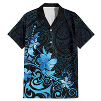Matariki New Zealand Family Matching Mermaid Dress and Hawaiian Shirt Maori Pattern Blue Galaxy LT05 Dad's Shirt - Short Sleeve Blue - Polynesian Pride