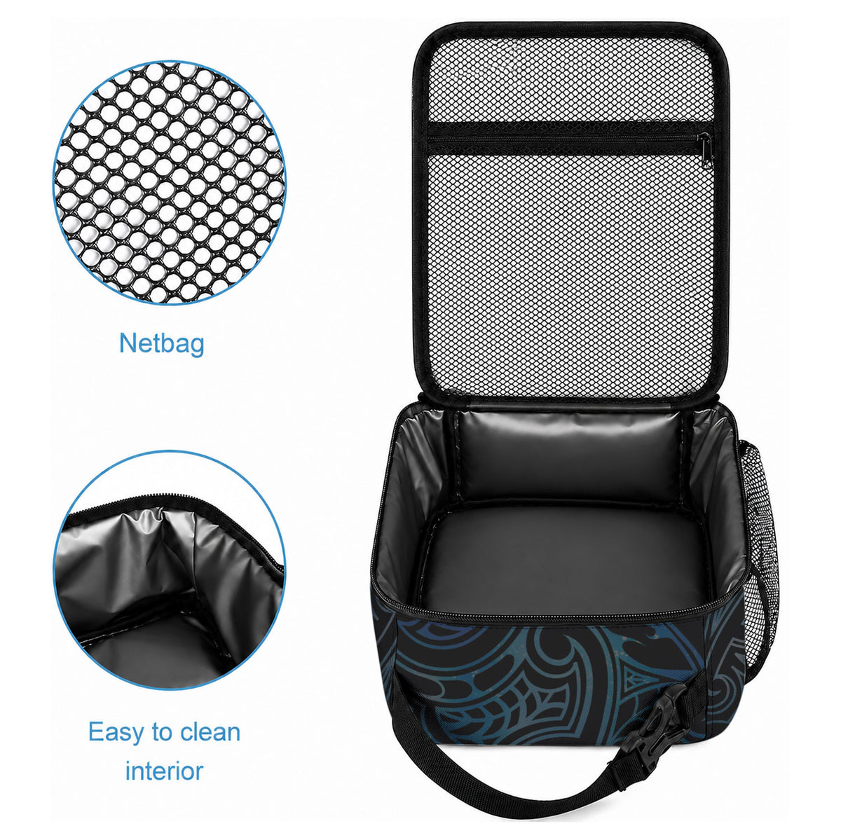 Matariki New Zealand Lunch Bag Maori Pattern Blue Galaxy