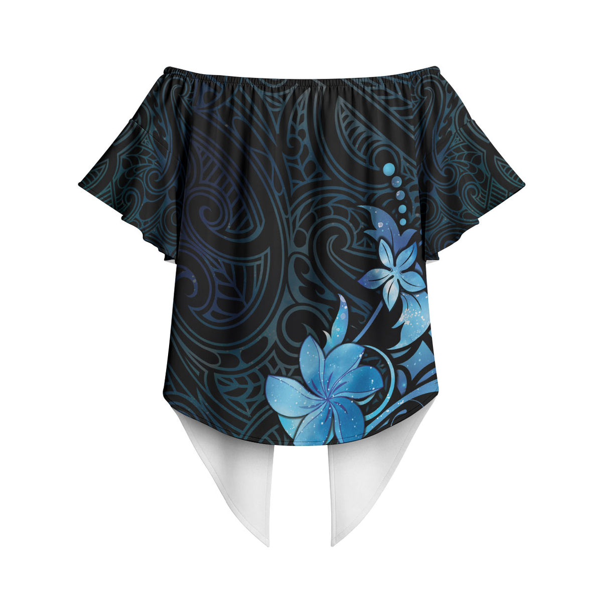 Matariki New Zealand Off Shoulder Wrap Waist Top Maori Pattern Blue Galaxy LT05 - Polynesian Pride