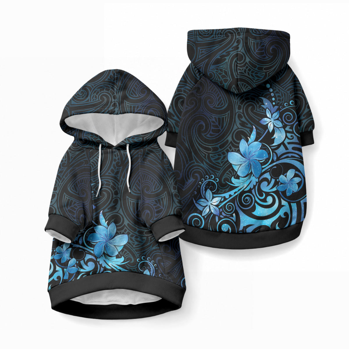 Matariki New Zealand Pet Hoodie Maori Pattern Blue Galaxy