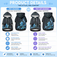 Matariki New Zealand Pet Hoodie Maori Pattern Blue Galaxy