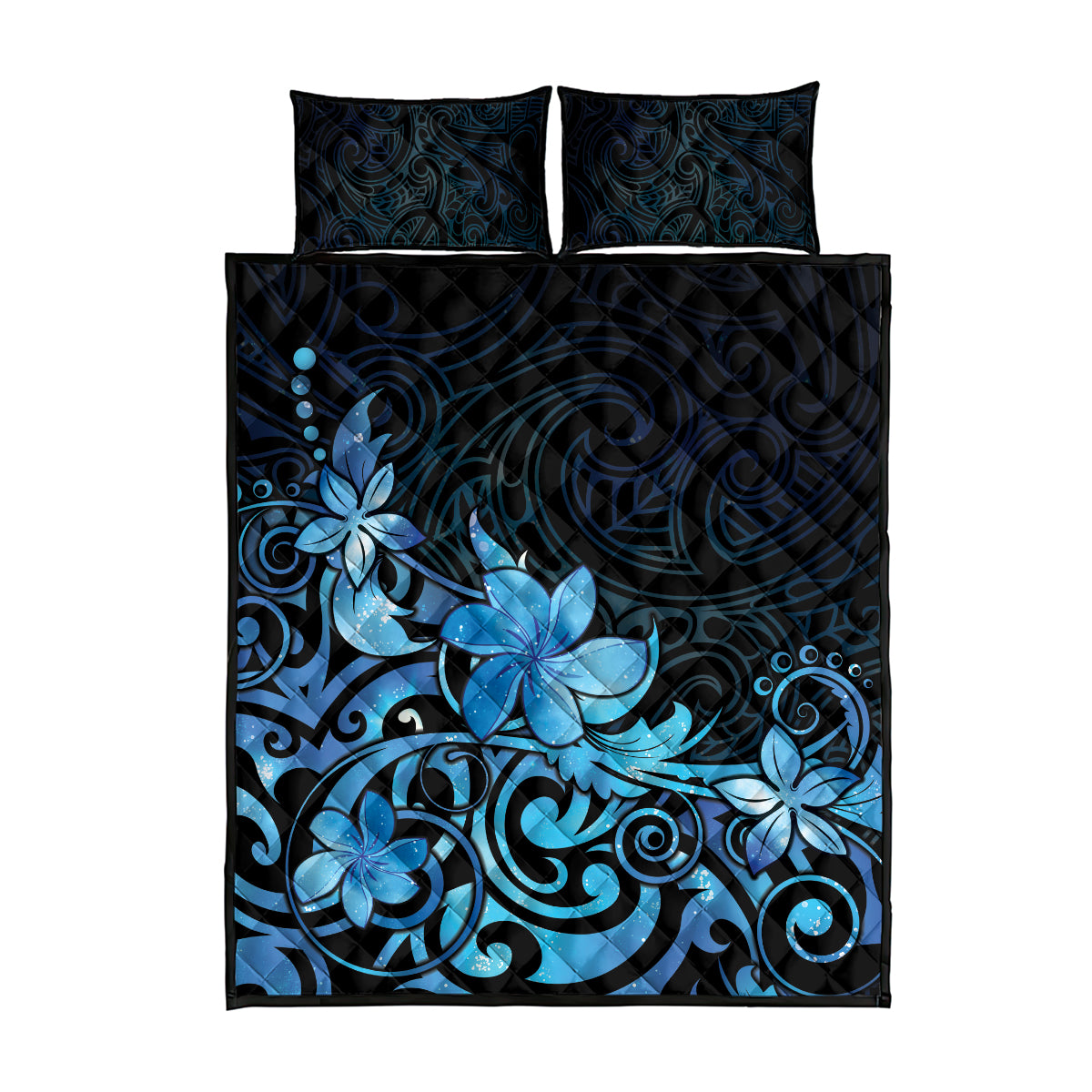 Matariki New Zealand Quilt Bed Set Maori Pattern Blue Galaxy
