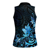 Matariki New Zealand Women Sleeveless Polo Shirt Maori Pattern Blue Galaxy