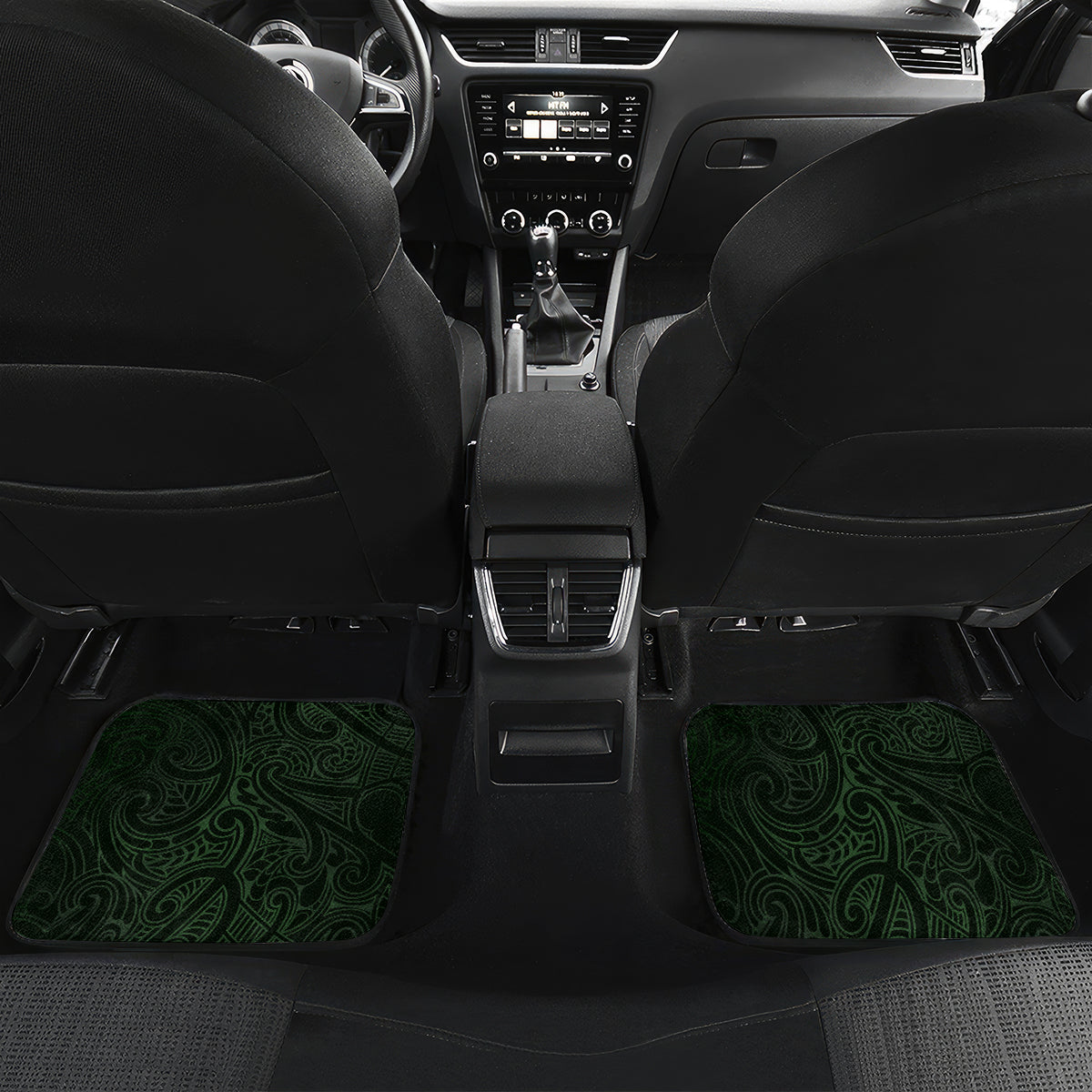 Matariki New Zealand Car Mats Maori Pattern Green Galaxy