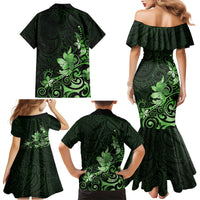 Matariki New Zealand Family Matching Mermaid Dress and Hawaiian Shirt Maori Pattern Green Galaxy LT05 - Polynesian Pride