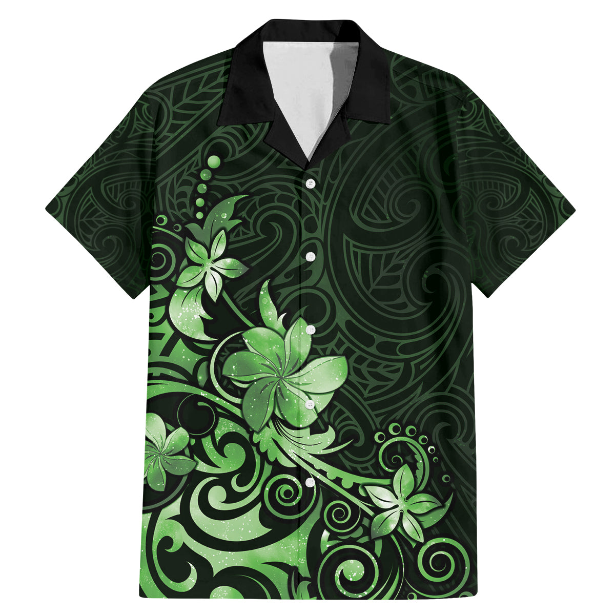 Matariki New Zealand Family Matching Mermaid Dress and Hawaiian Shirt Maori Pattern Green Galaxy LT05 Dad's Shirt - Short Sleeve Green - Polynesian Pride