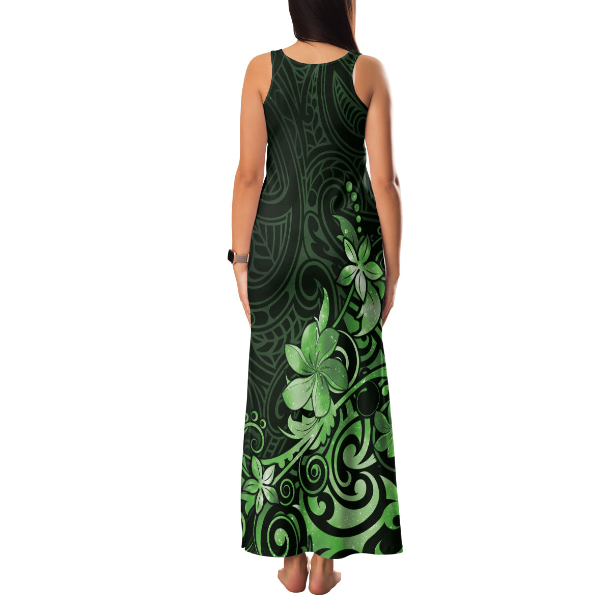 Matariki New Zealand Family Matching Tank Maxi Dress and Hawaiian Shirt Maori Pattern Green Galaxy LT05 - Polynesian Pride