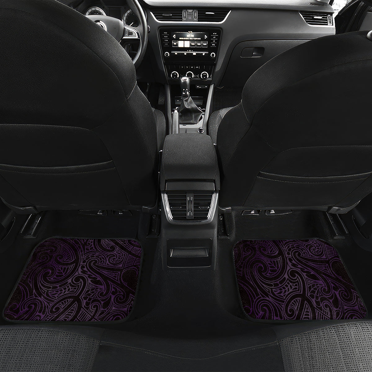 Matariki New Zealand Car Mats Maori Pattern Purple Galaxy