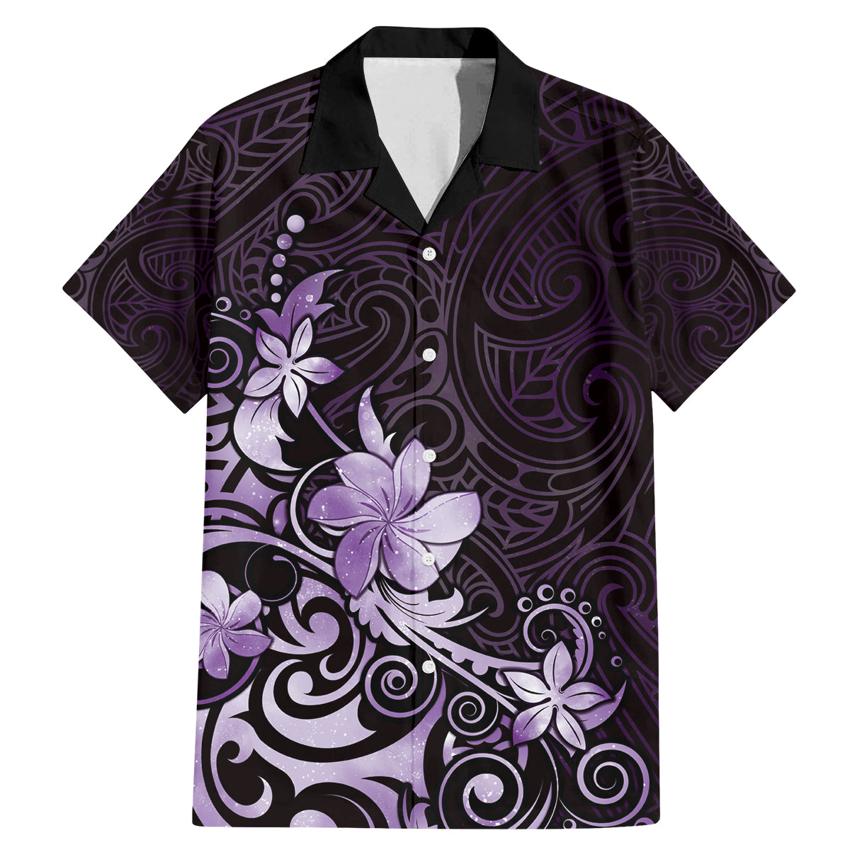 Matariki New Zealand Family Matching Mermaid Dress and Hawaiian Shirt Maori Pattern Purple Galaxy LT05 Dad's Shirt - Short Sleeve Purple - Polynesian Pride