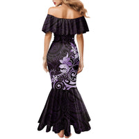 Matariki New Zealand Family Matching Mermaid Dress and Hawaiian Shirt Maori Pattern Purple Galaxy LT05 - Polynesian Pride