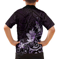 Matariki New Zealand Family Matching Off The Shoulder Long Sleeve Dress and Hawaiian Shirt Maori Pattern Purple Galaxy LT05 - Polynesian Pride