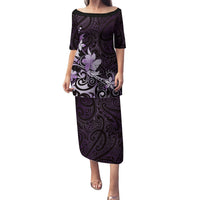 Matariki New Zealand Family Matching Puletasi and Hawaiian Shirt Maori Pattern Purple Galaxy LT05 Mom's Dress Purple - Polynesian Pride