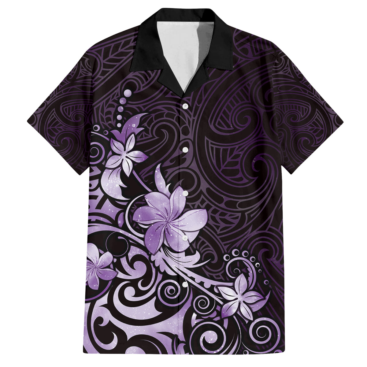 Matariki New Zealand Family Matching Summer Maxi Dress and Hawaiian Shirt Maori Pattern Purple Galaxy LT05 Dad's Shirt - Short Sleeve Purple - Polynesian Pride
