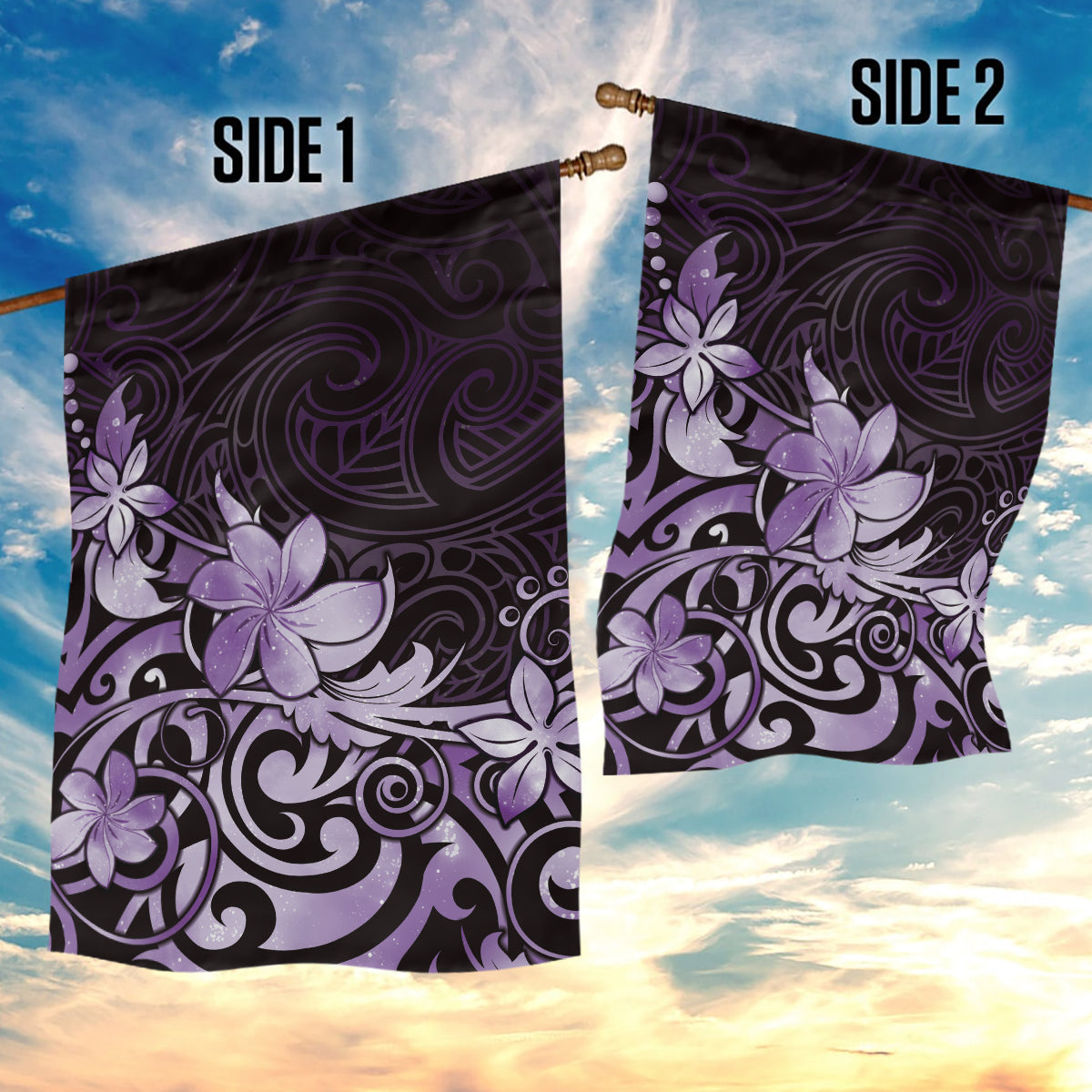 Matariki New Zealand Garden Flag Maori Pattern Purple Galaxy