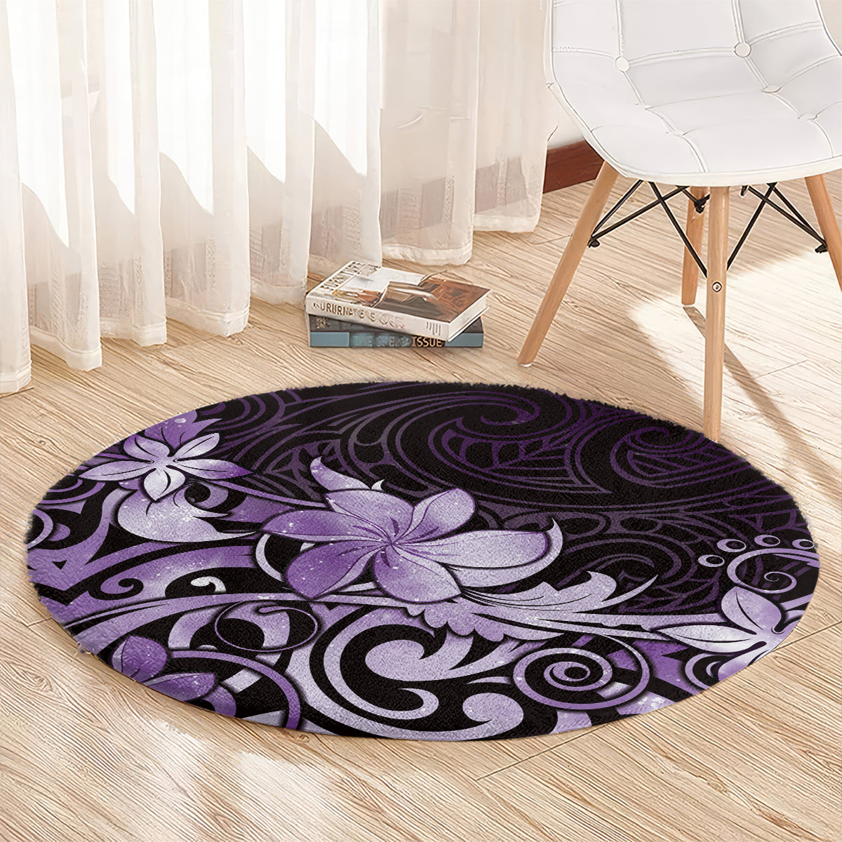 Matariki New Zealand Round Carpet Maori Pattern Purple Galaxy