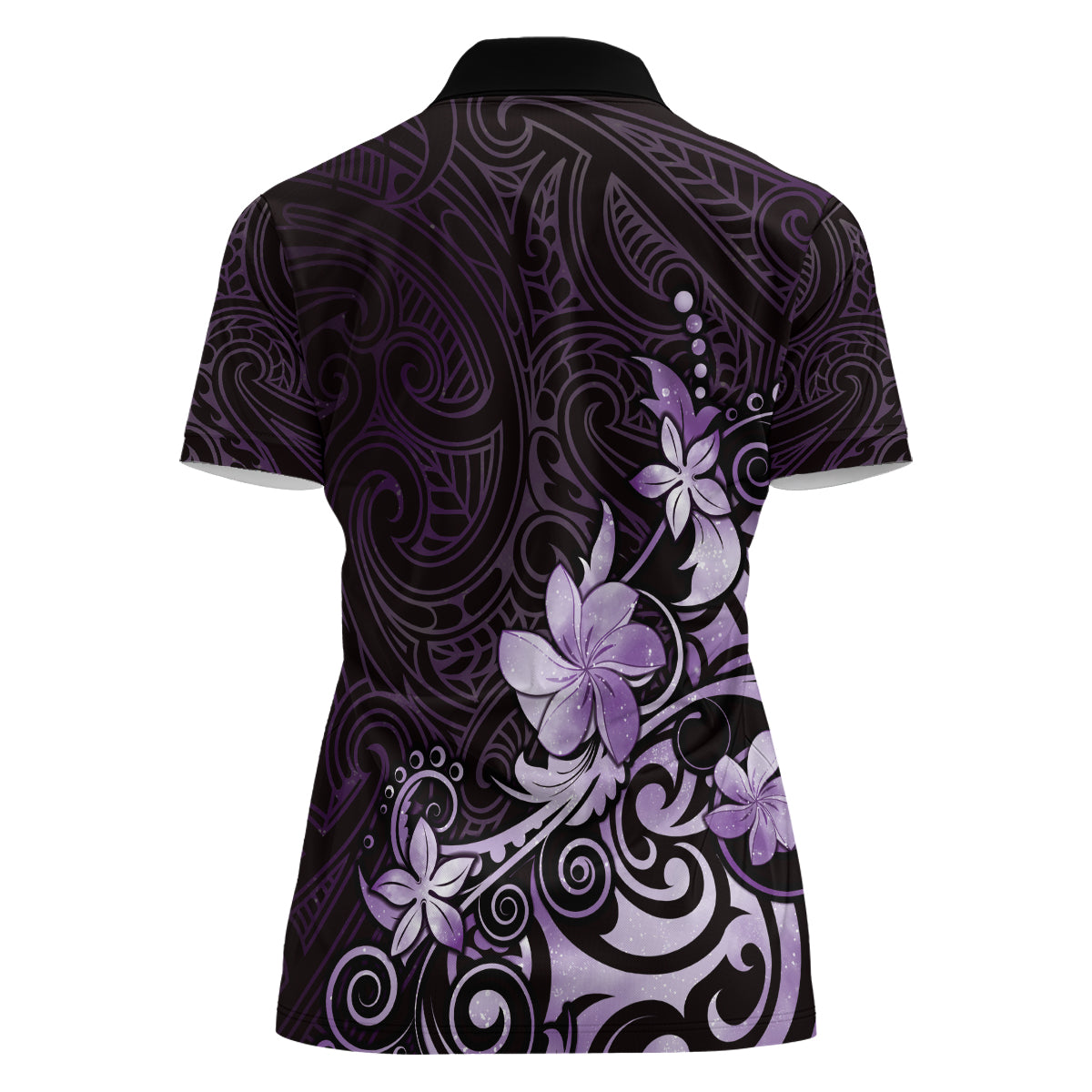 Matariki New Zealand Women Polo Shirt Maori Pattern Purple Galaxy