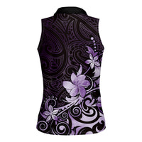Matariki New Zealand Women Sleeveless Polo Shirt Maori Pattern Purple Galaxy LT05 - Polynesian Pride