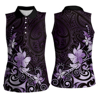 Matariki New Zealand Women Sleeveless Polo Shirt Maori Pattern Purple Galaxy LT05 - Polynesian Pride