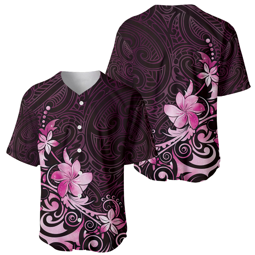 Matariki New Zealand Baseball Jersey Maori Pattern Pink Galaxy