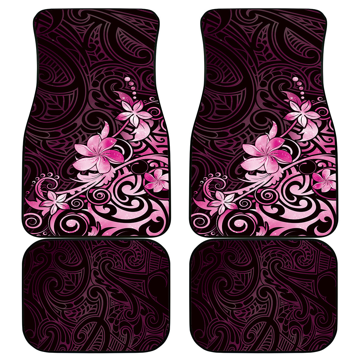 Matariki New Zealand Car Mats Maori Pattern Pink Galaxy