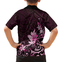 Matariki New Zealand Family Matching Off Shoulder Short Dress and Hawaiian Shirt Maori Pattern Pink Galaxy LT05 - Polynesian Pride