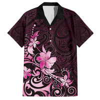 Matariki New Zealand Family Matching Off Shoulder Short Dress and Hawaiian Shirt Maori Pattern Pink Galaxy LT05 Dad's Shirt - Short Sleeve Pink - Polynesian Pride