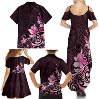 Matariki New Zealand Family Matching Summer Maxi Dress and Hawaiian Shirt Maori Pattern Pink Galaxy LT05 - Polynesian Pride