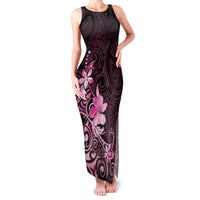 Matariki New Zealand Family Matching Tank Maxi Dress and Hawaiian Shirt Maori Pattern Pink Galaxy LT05 Mom's Dress Pink - Polynesian Pride