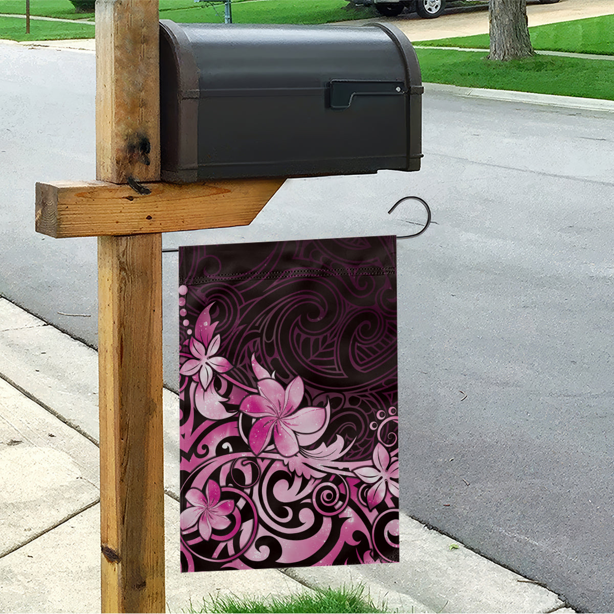 Matariki New Zealand Garden Flag Maori Pattern Pink Galaxy