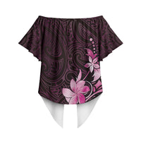 Matariki New Zealand Off Shoulder Wrap Waist Top Maori Pattern Pink Galaxy LT05 - Polynesian Pride