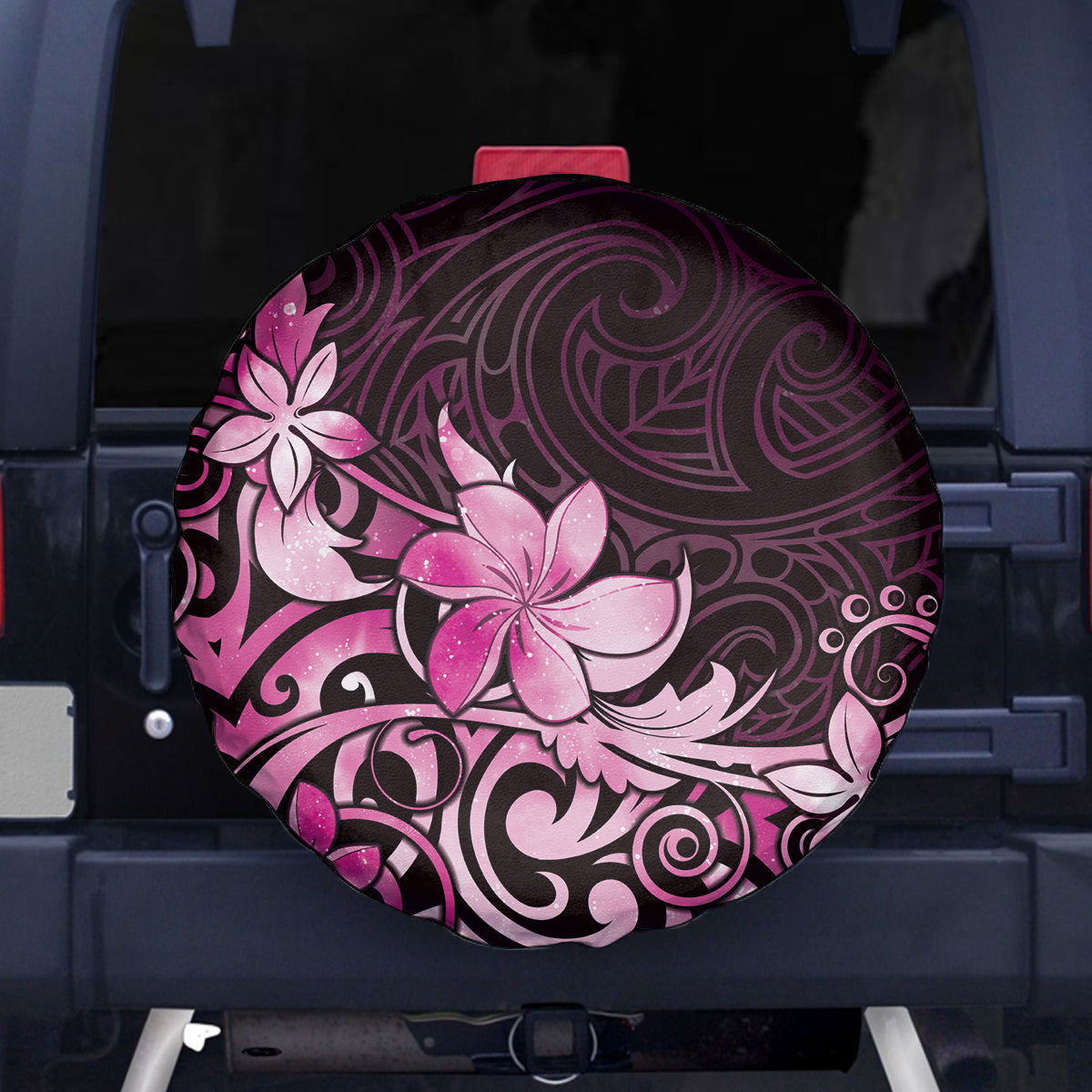 Matariki New Zealand Spare Tire Cover Maori Pattern Pink Galaxy