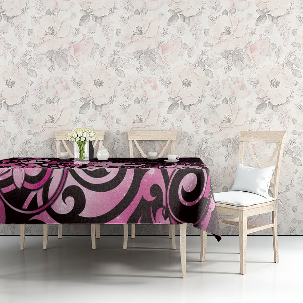 Matariki New Zealand Tablecloth Maori Pattern Pink Galaxy