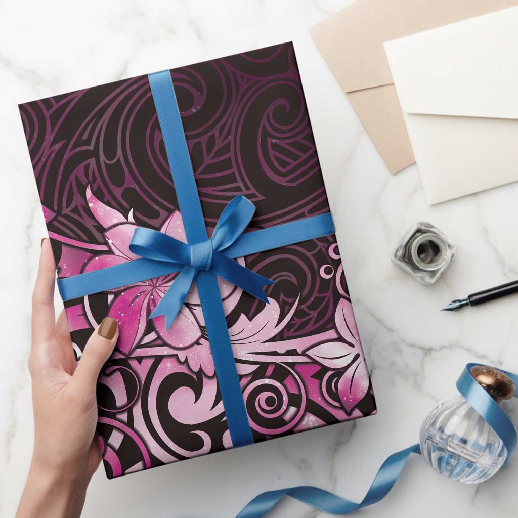 Matariki New Zealand Wrapping Paper Maori Pattern Pink Galaxy - Polynesian Pride