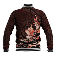 Matariki New Zealand Baseball Jacket Maori Pattern Red Galaxy